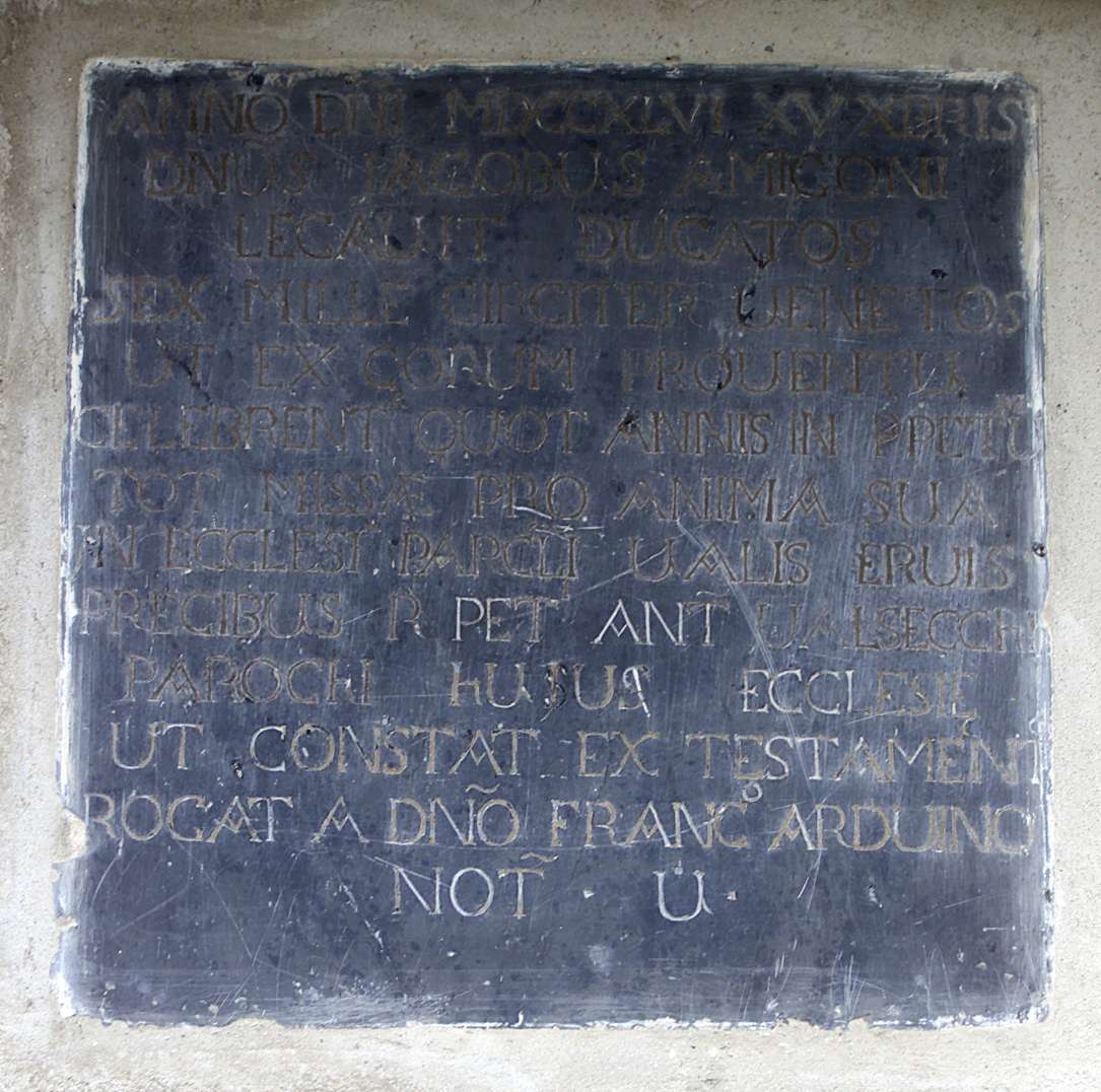 lapide documentaria, opera isolata - bottega bergamasca (sec. XVIII)