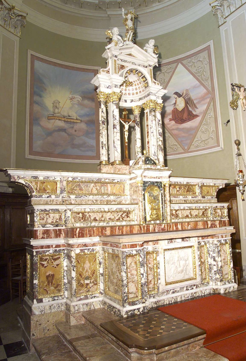 altare maggiore, complesso decorativo - bottega lombarda (ultimo quarto sec. XVIII)