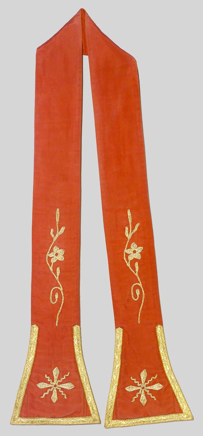 stola, elemento d'insieme - manifattura lombarda (terzo quarto sec. XX)