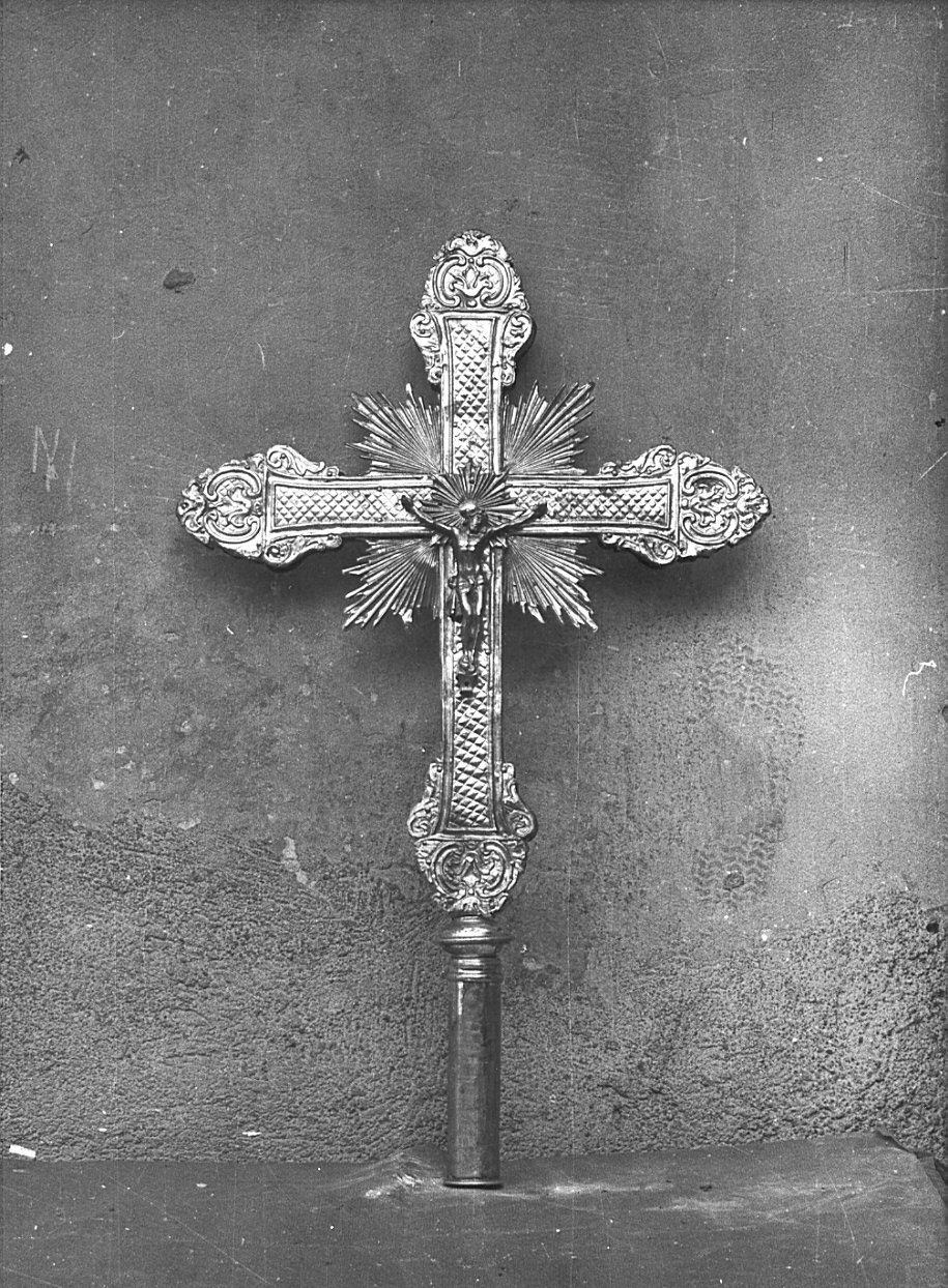 croce processionale, opera isolata - bottega lombarda (secc. XVIII/ XIX)