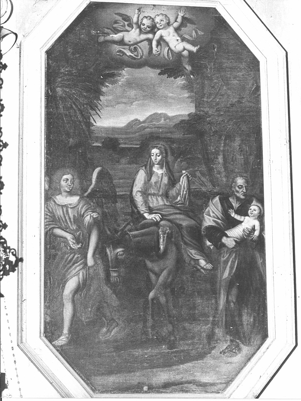 fuga in Egitto (dipinto, opera isolata) - ambito lombardo (sec. XVII)