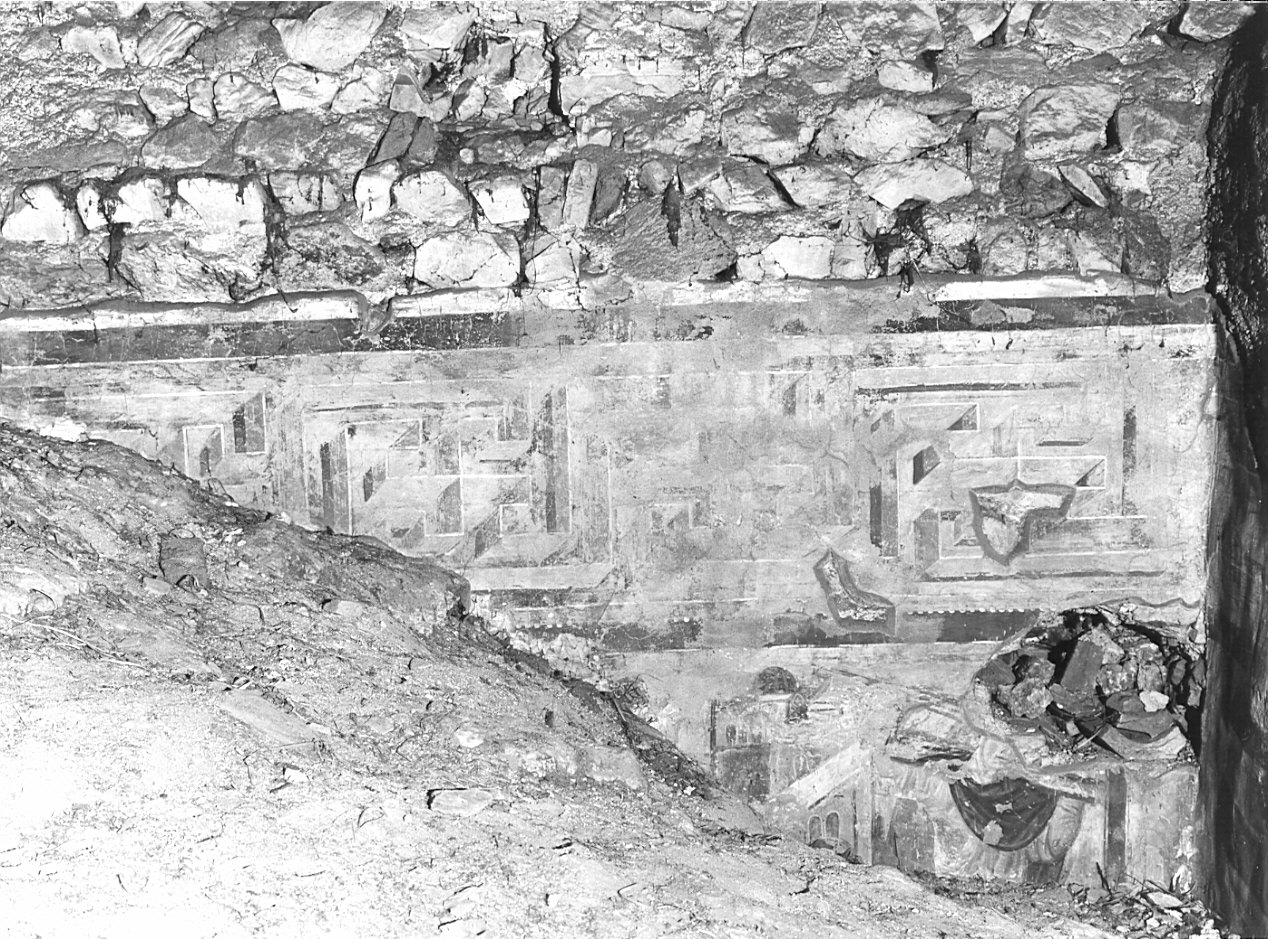 trafugamento delle porte di Gaza (?) (dipinto, frammento) - ambito italiano (sec. XI)