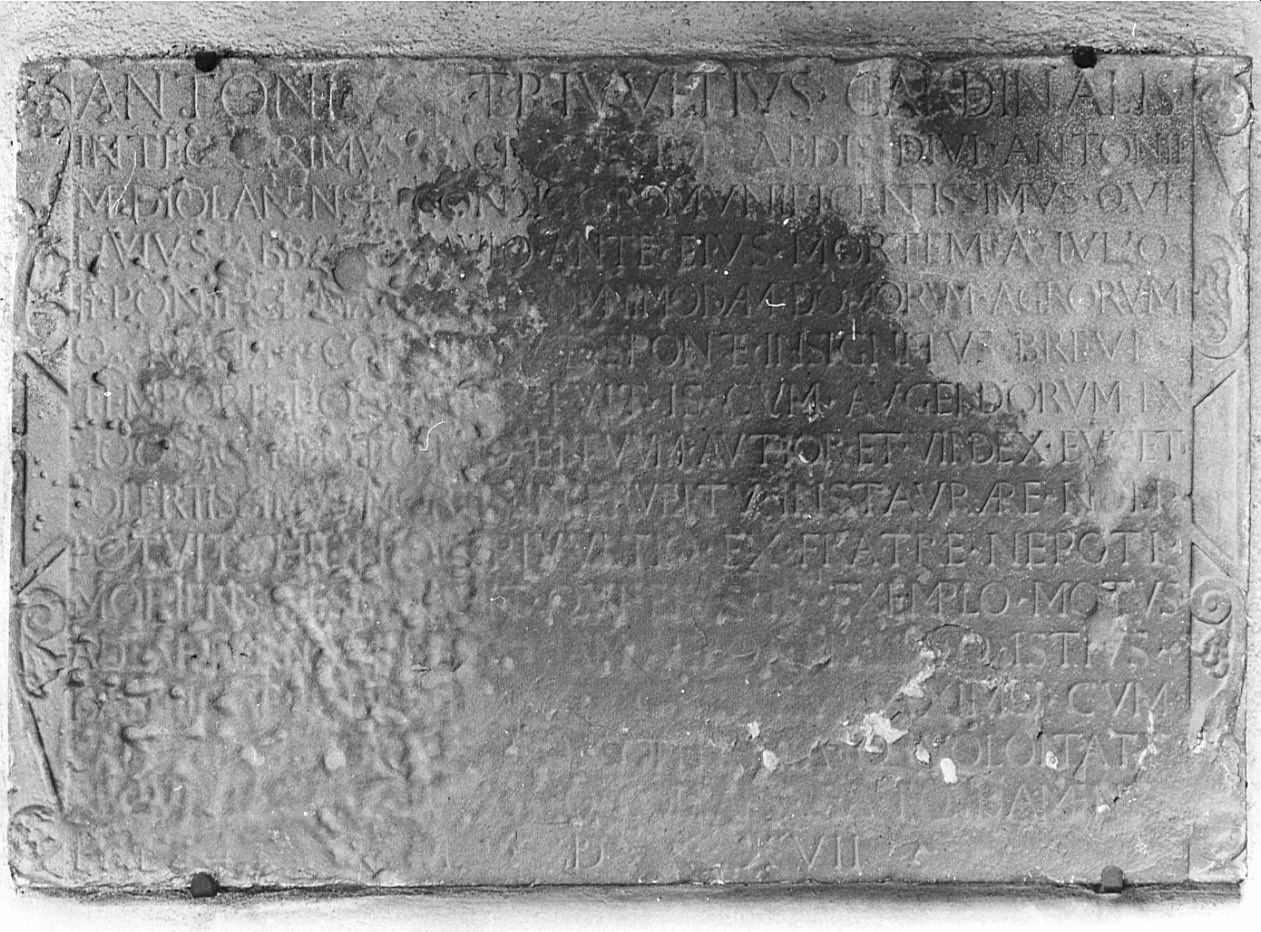 lapide commemorativa, opera isolata - bottega lombarda (sec. XVI)