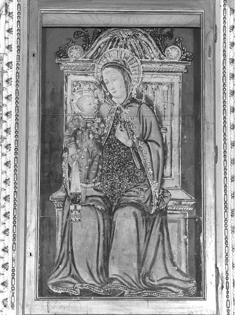 Madonna con Bambino in trono (dipinto, opera isolata) - ambito italiano (sec. XV)