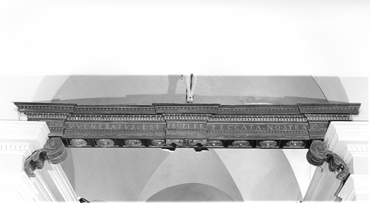 architrave, opera isolata - bottega lombarda (ultimo quarto sec. XVI)