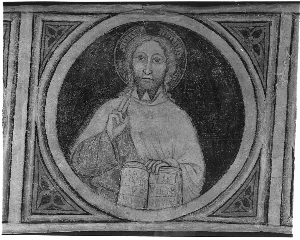 Cristo redentore benedicente (dipinto) - ambito lombardo (sec. XIV)