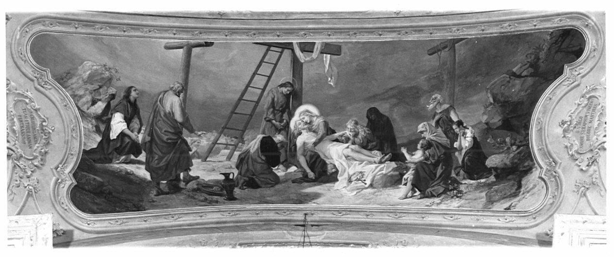 deposizione di Cristo dalla croce (dipinto) di Morgari Luigi (sec. XX)