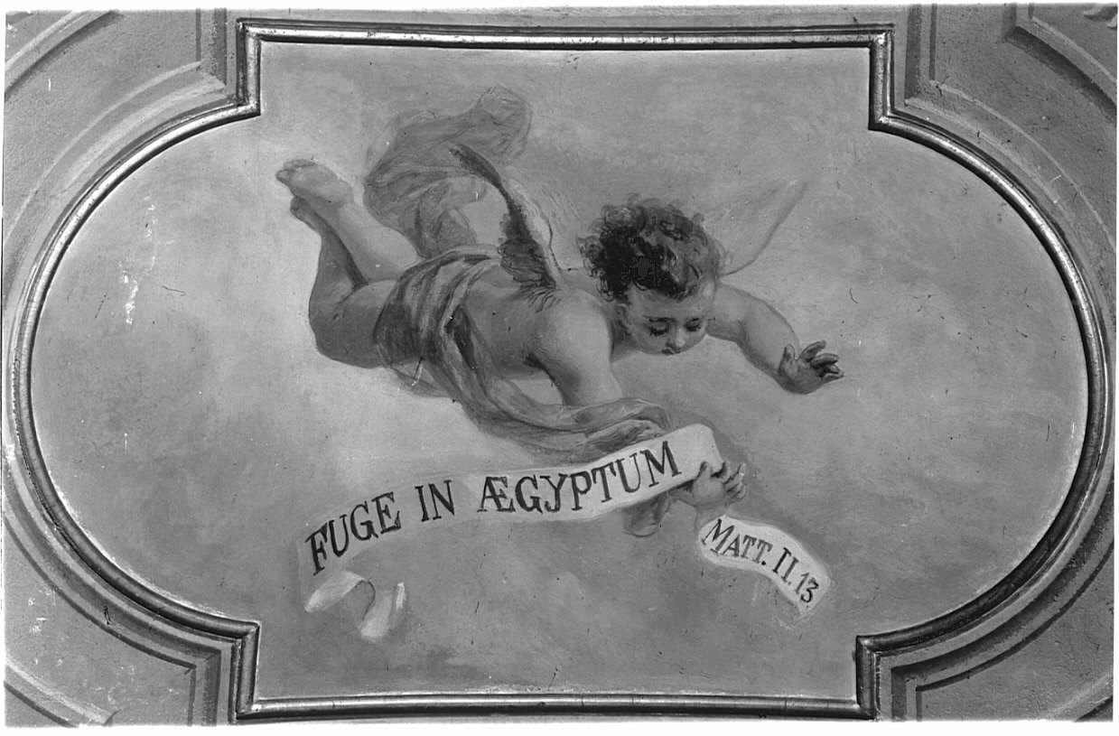 angelo con cartiglio (dipinto) di Morgari Luigi (scuola) (sec. XX)