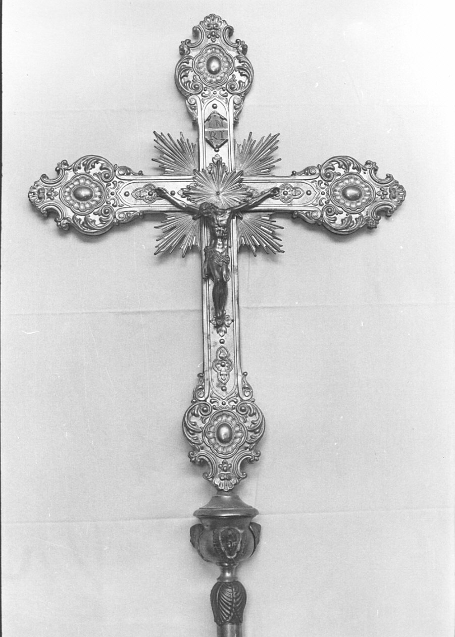 croce processionale, opera isolata - bottega lombarda (seconda metà sec. XIX)