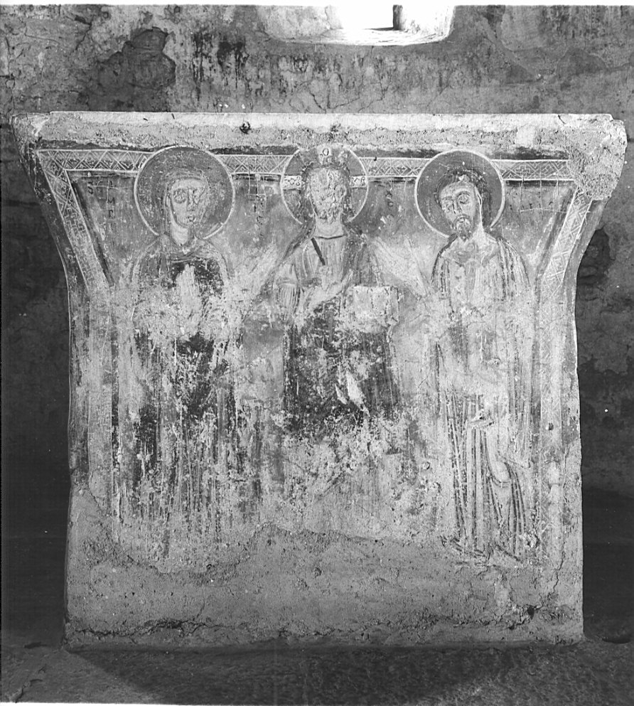 Cristo benedicente/ Madonna/ San Giovanni Battista (dipinto, elemento d'insieme) - ambito italiano (fine sec. XI)