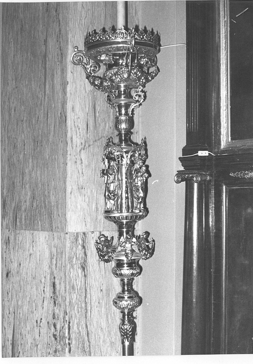 candelabro portatile - bottega lombarda (fine/inizio secc. XVIII/ XIX)