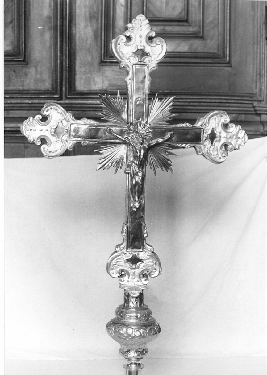 croce processionale, opera isolata - bottega lombarda (sec. XVIII)