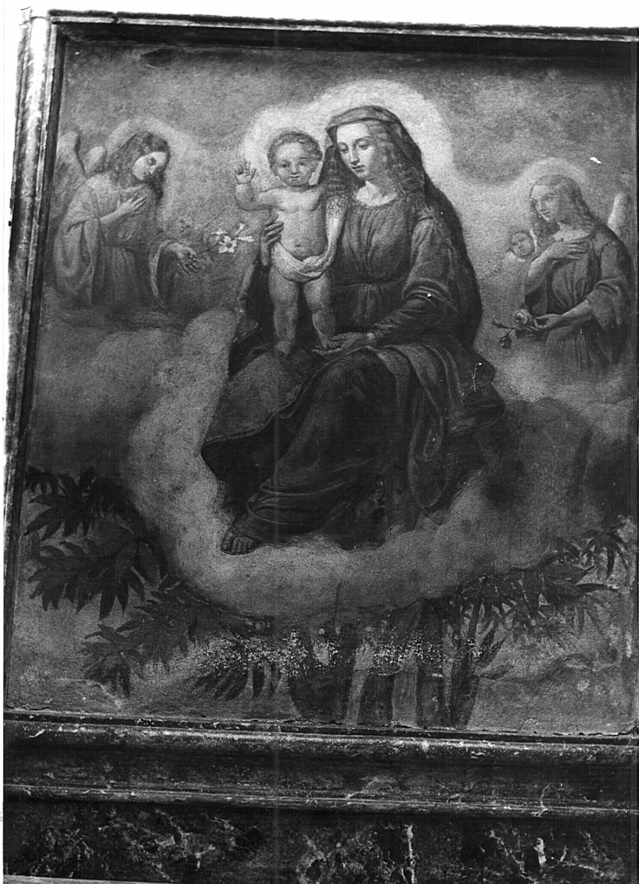 Madonna con Bambino e angeli (dipinto, opera isolata) - ambito lombardo (sec. XVII)