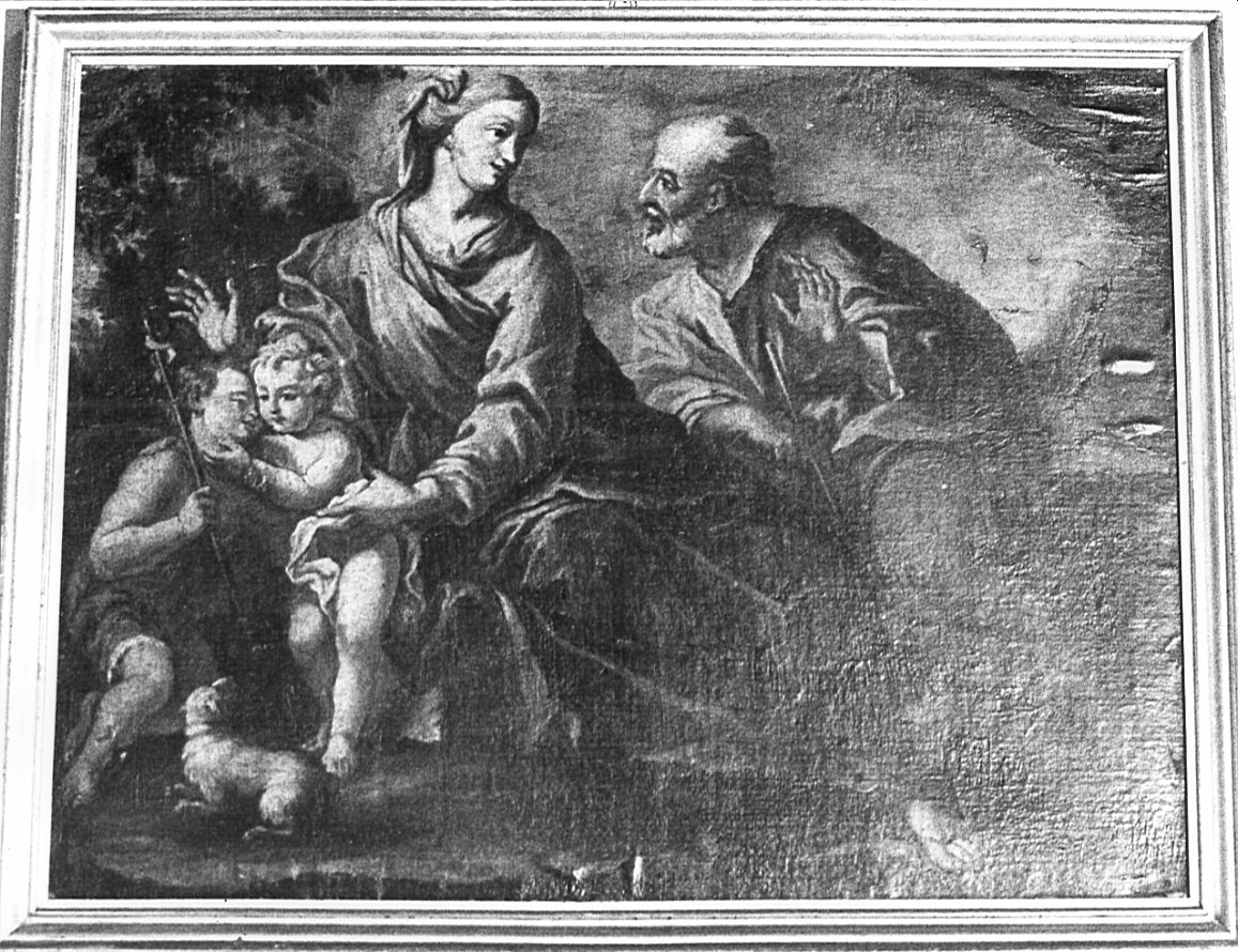 Sacra Famiglia con San Giovanni Battista bambino (dipinto, opera isolata) - ambito lombardo (sec. XVII)