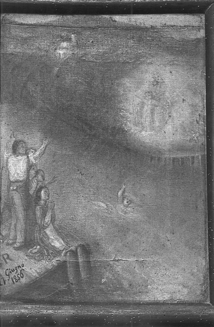 Madonna salva un bambino caduto nell'Adda (ex voto, opera isolata) - ambito lombardo (sec. XIX)