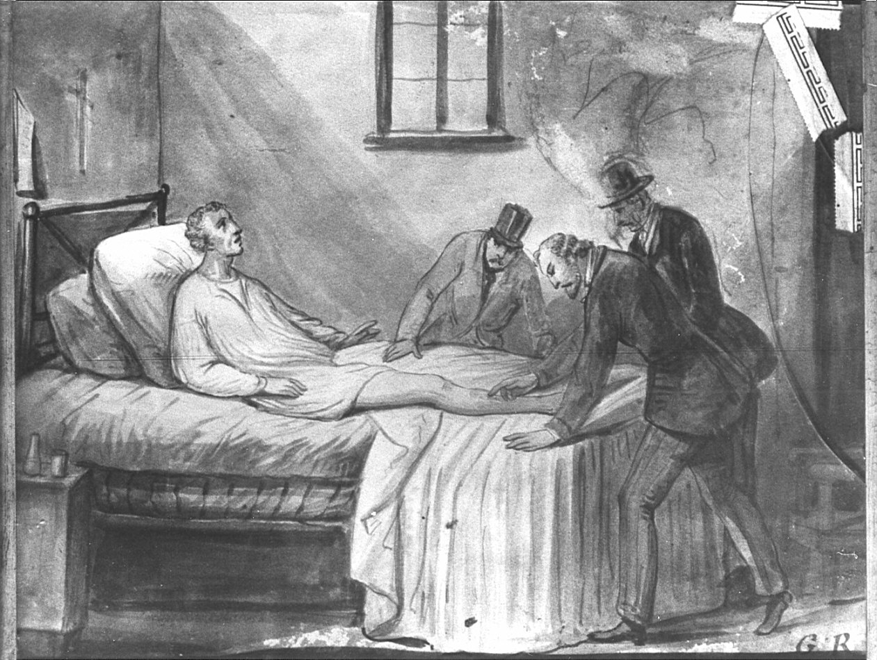 Madonna salva un ammalato (ex voto, opera isolata) - ambito lombardo (seconda metà sec. XIX)