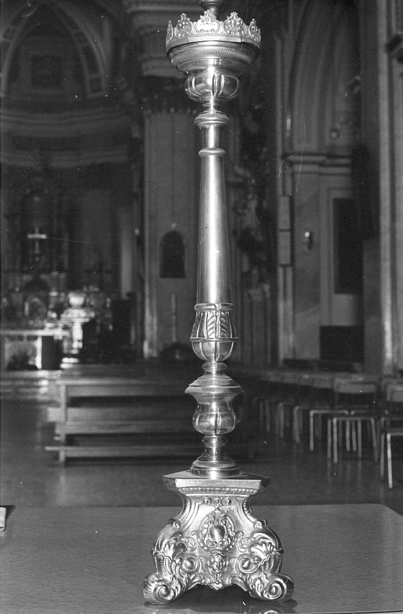 candeliere, opera isolata - bottega lombarda (sec. XIX)