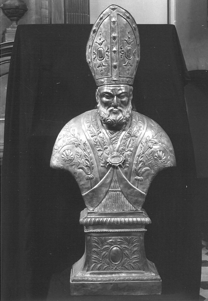 Sant'Ambrogio (reliquiario - a busto, opera isolata) - bottega lombarda (sec. XIX)