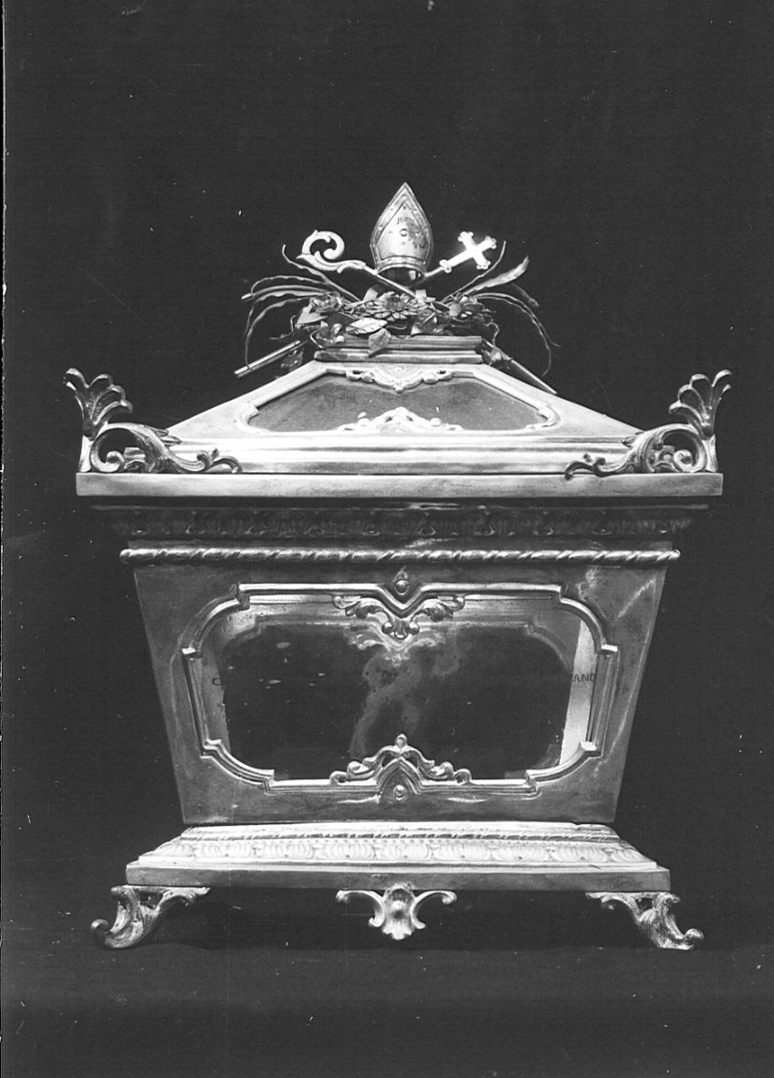 reliquiario a teca - a urna, opera isolata - bottega lombarda (seconda metà sec. XIX)