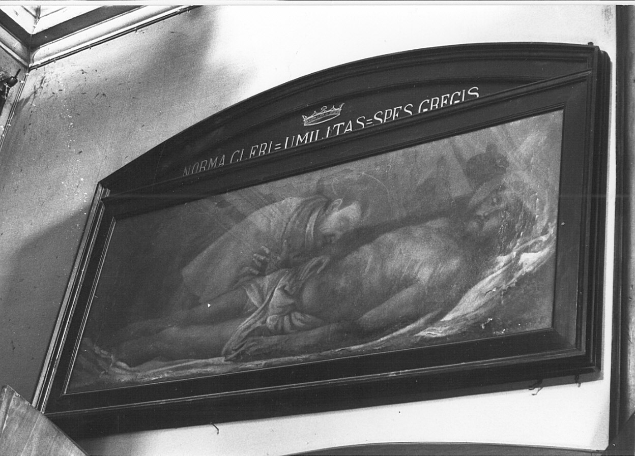 San Carlo Borromeo in adorazione del Cristo (dipinto, opera isolata) di Crespi Daniele (attribuito) (sec. XVII)
