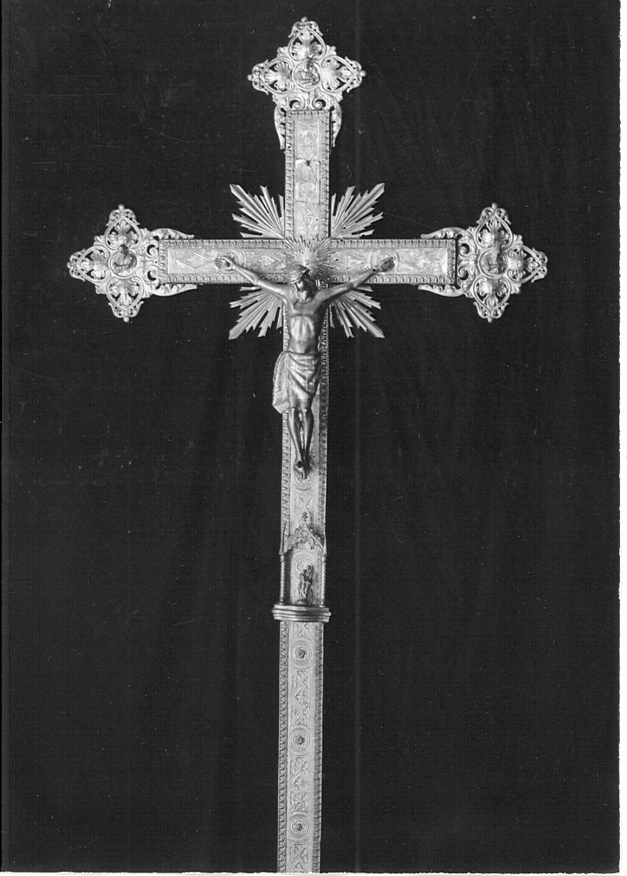 croce processionale, opera isolata - bottega lombarda (inizio sec. XX)