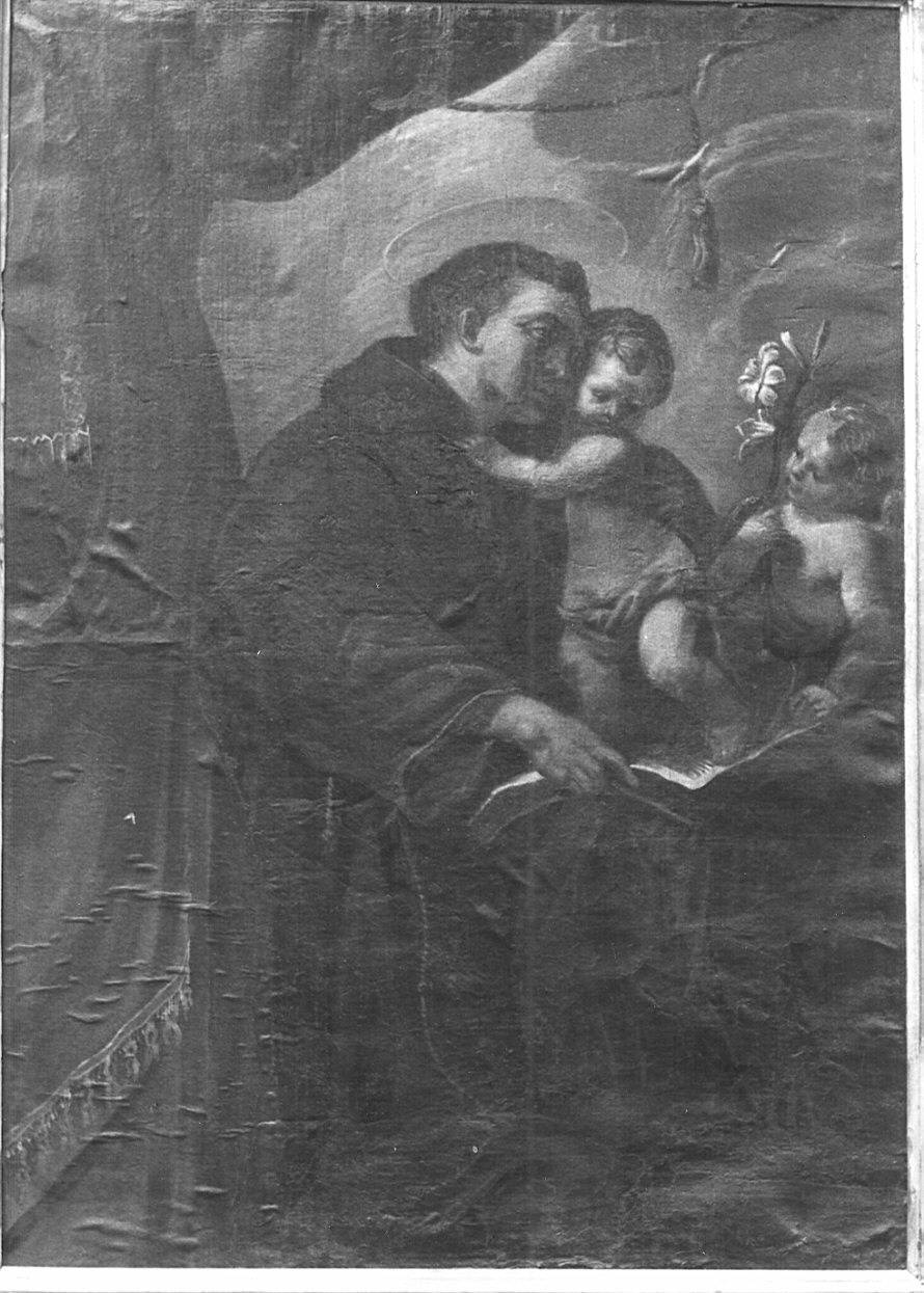 Sant'Antonio da Padova con il bambino (dipinto, opera isolata) - ambito lombardo (sec. XVIII)
