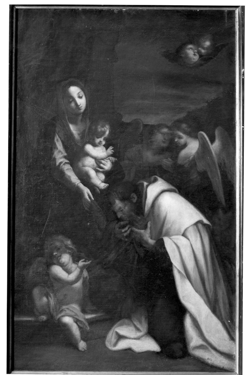 Madonna con Bambino e San Domenico (dipinto, opera isolata) - ambito lombardo (sec. XVII)