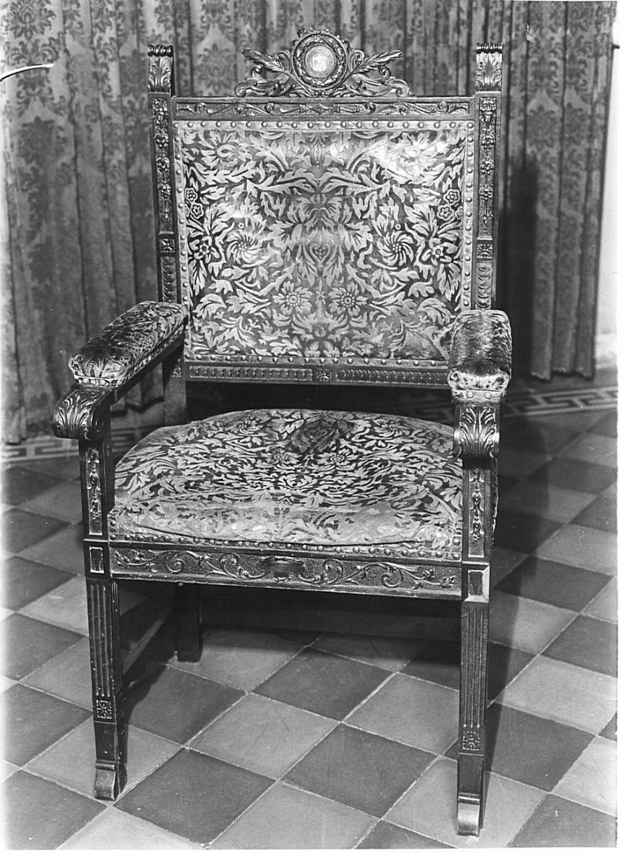 poltrona, opera isolata - bottega lombarda (fine sec. XIX)