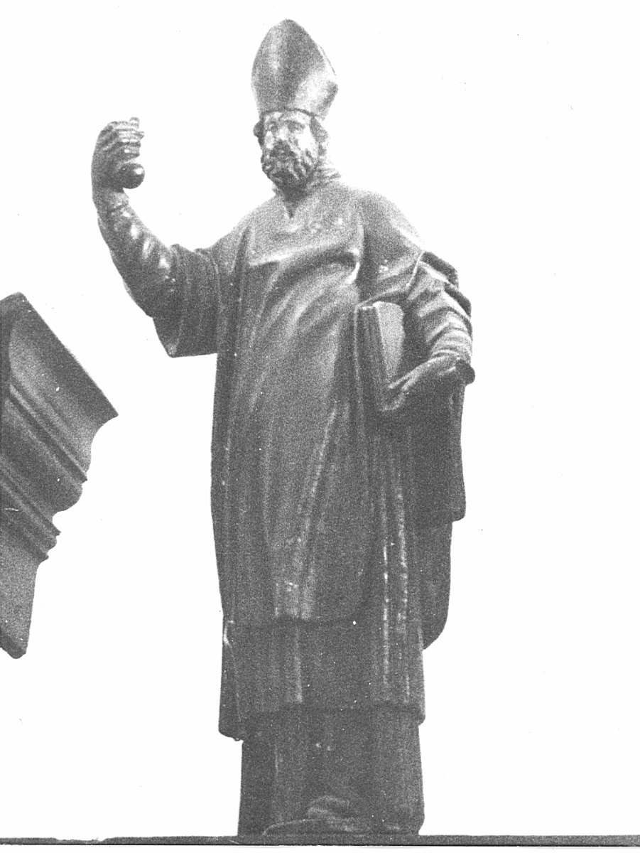 Sant'Ambrogio (statua, elemento d'insieme) - bottega lombarda (sec. XVII, sec. XX)