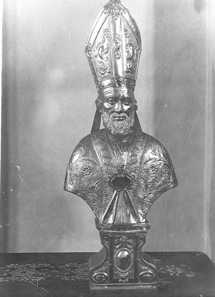 Sant'Ambrogio (reliquiario - a busto, opera isolata) - bottega lombarda (fine/inizio secc. XVIII/ XIX)