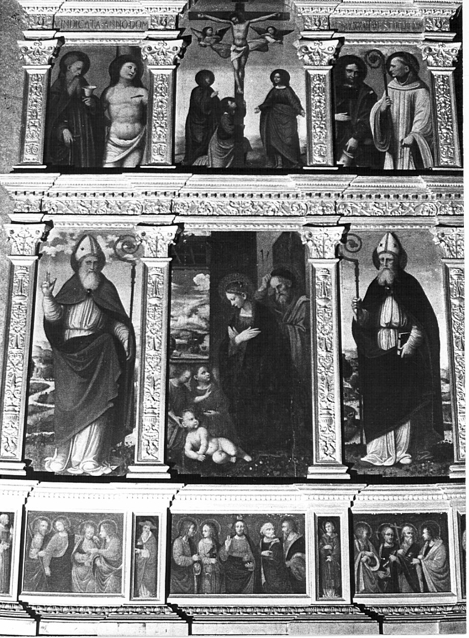 Sant'Antonio Abate e San Sebastiano (dipinto, elemento d'insieme) di Fasolo Bernardino di Lorenzo (sec. XVI)