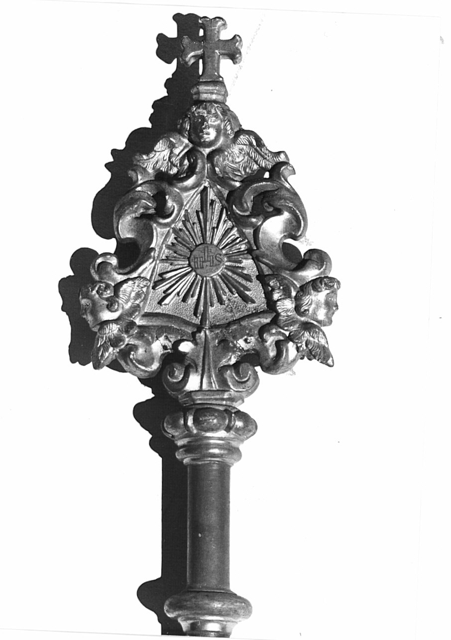 mazza processionale, coppia - bottega lombarda (fine/inizio secc. XVII/ XVIII)