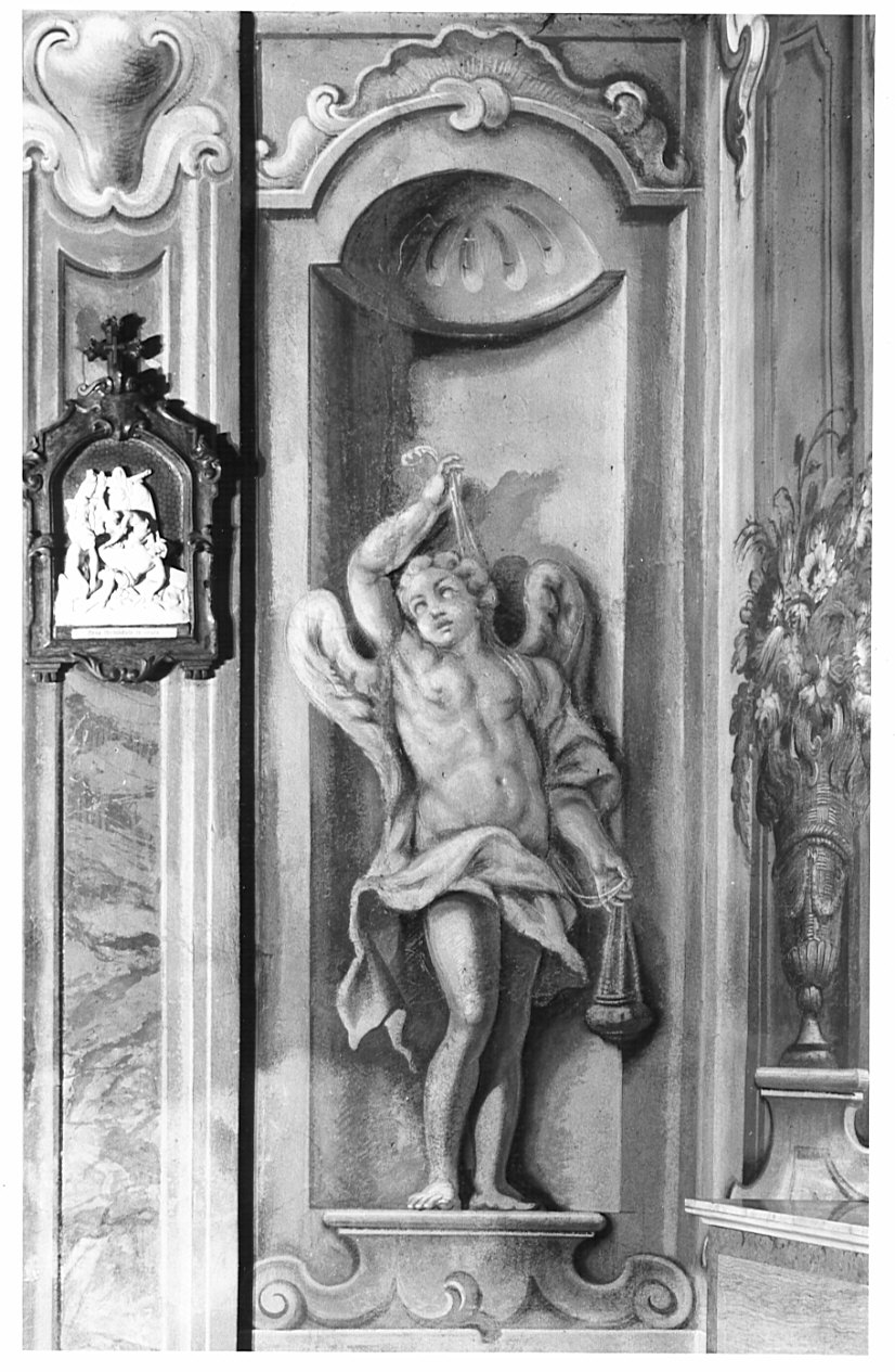 angelo con turibolo (dipinto, opera isolata) - ambito lombardo (sec. XVIII)