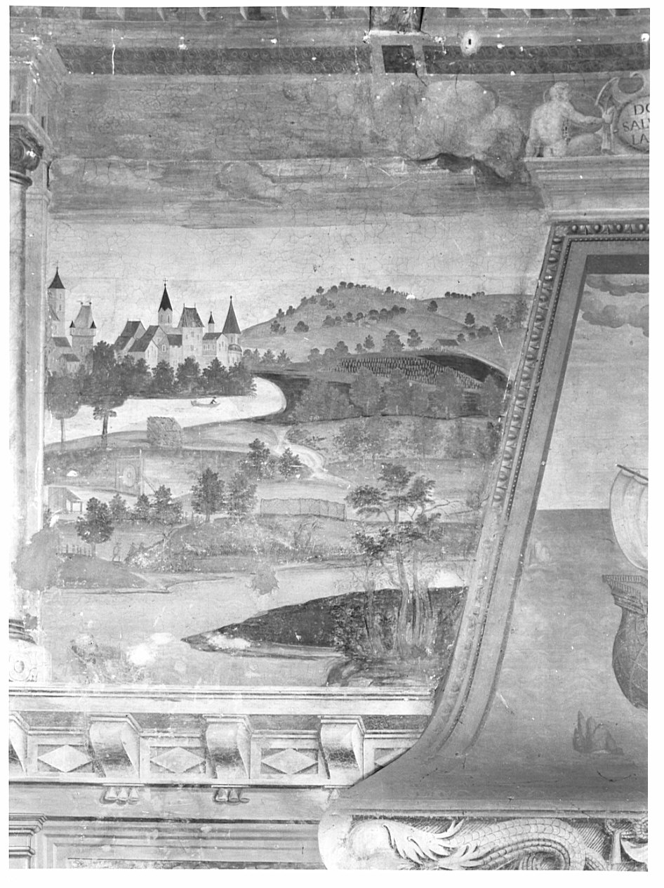 veduta di Spira (dipinto, elemento d'insieme) - ambito lombardo (sec. XVI)