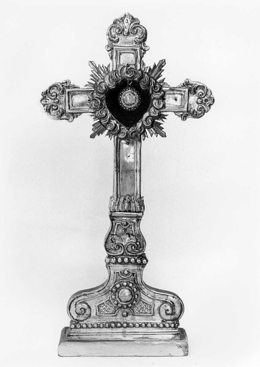 reliquiario - a croce, opera isolata - bottega lombarda (seconda metà sec. XVIII)