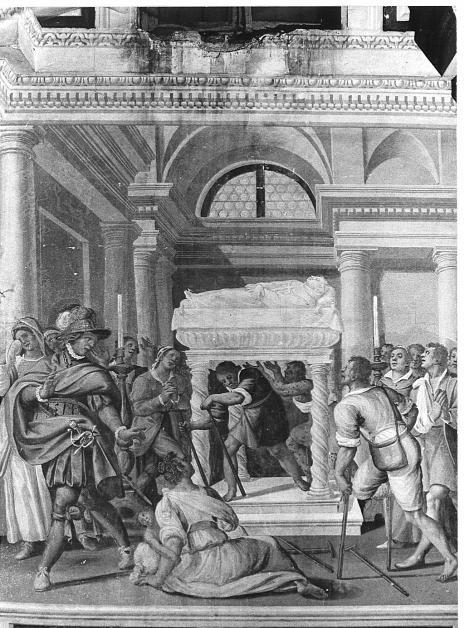funerali di Sant'Antonio da Padova (dipinto, elemento d'insieme) di Della Rovere Giovanni Mauro detto Fiammenghino (sec. XVII)