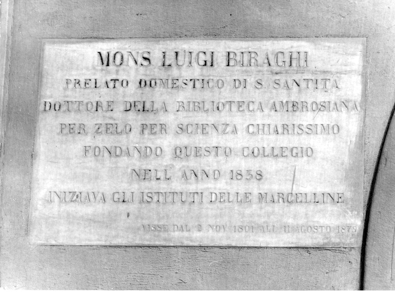 lapide commemorativa, opera isolata - bottega lombarda (sec. XIX)