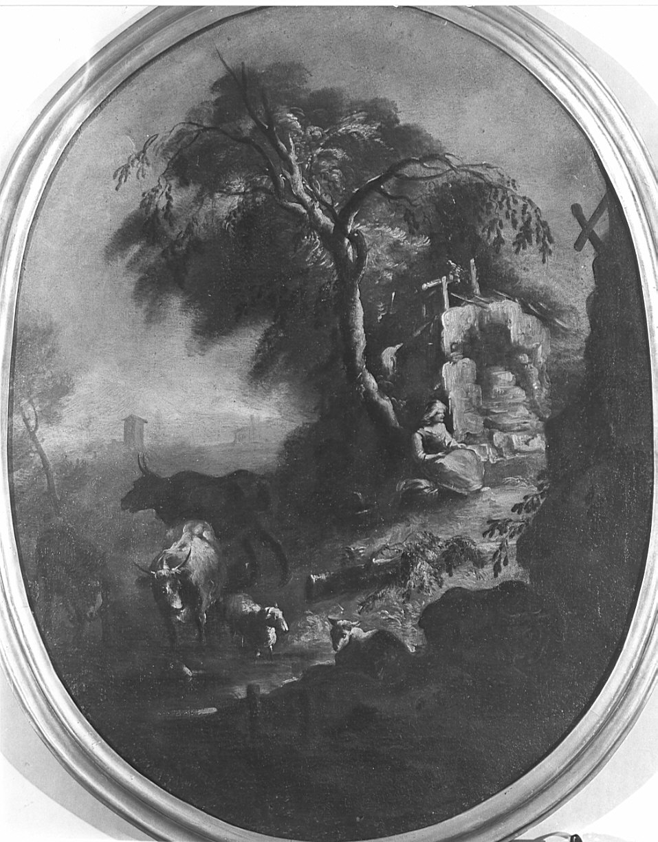 scena di vita campestre (dipinto, opera isolata) di Londonio Francesco (attribuito) (seconda metà sec. XVIII)