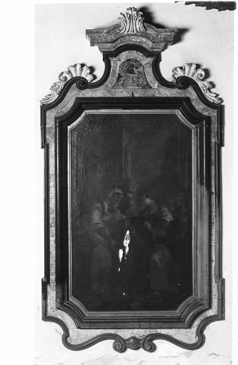 cornice a impostazione architettonica di dipinto, serie - bottega lombarda (seconda metà sec. XVII)