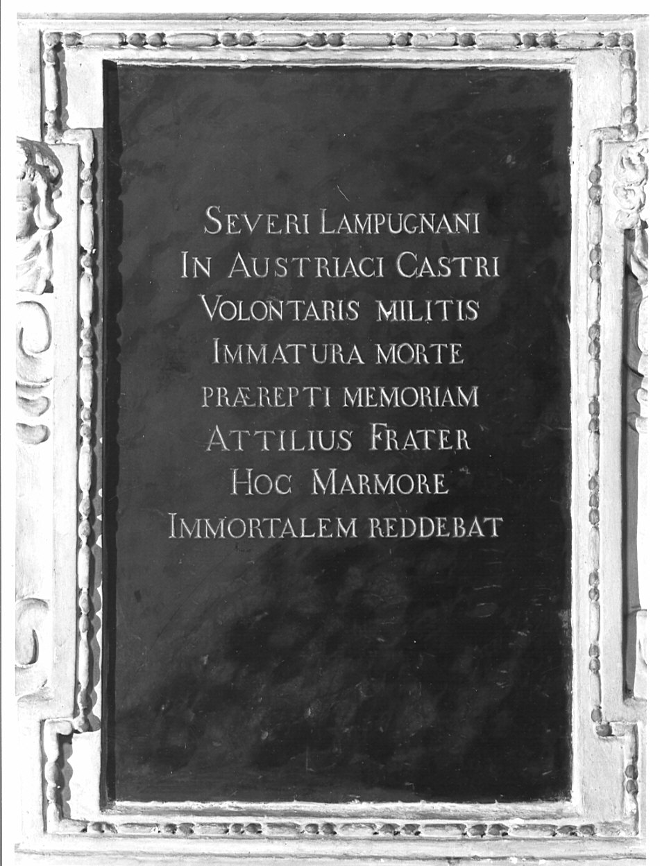 lapide commemorativa, opera isolata - bottega lombarda (sec. XVIII)