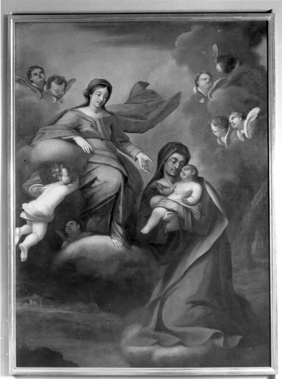 Madonna con Bambino e Sant'Anna (dipinto, opera isolata) - ambito lombardo (sec. XIX)
