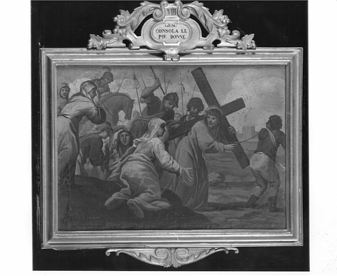 stazione VIII: Gesù consola le donne di Gerusalemme (dipinto, elemento d'insieme) di Turri Beniamino (attribuito) (sec. XIX)