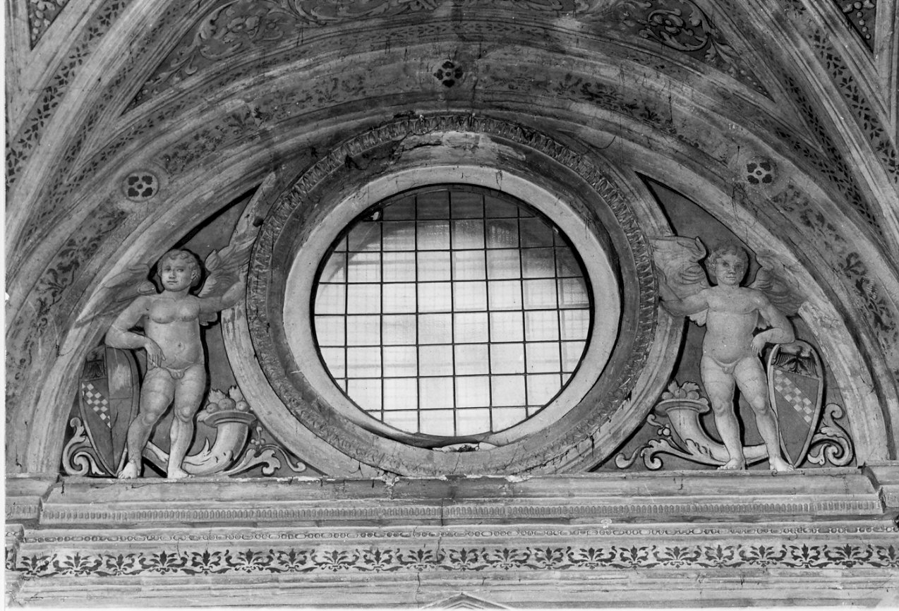 angeli reggistemma (dipinto, elemento d'insieme) - ambito lombardo (sec. XVI)