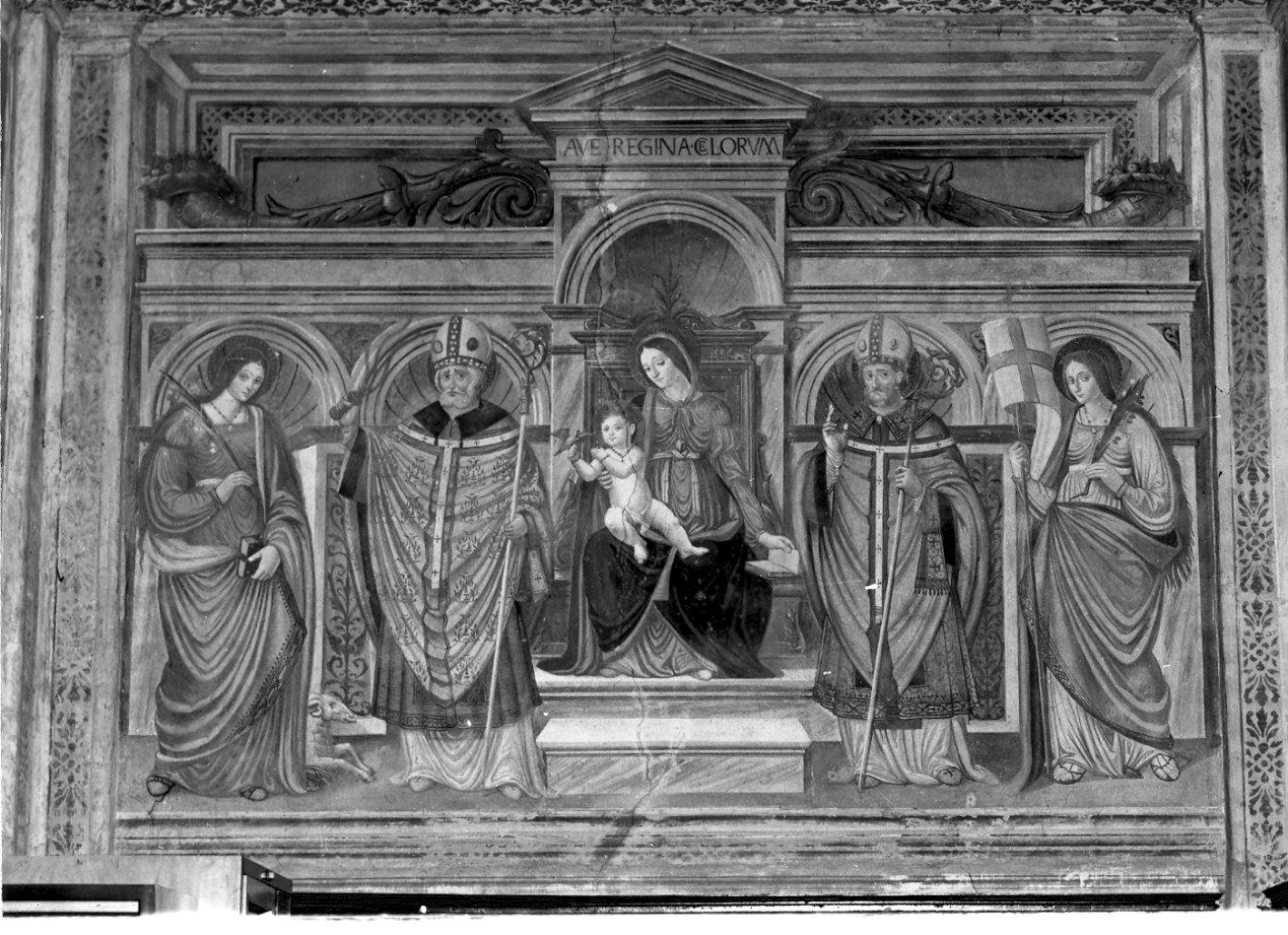 Madonna in trono e Santi (dipinto, opera isolata) - ambito lombardo (sec. XVI)