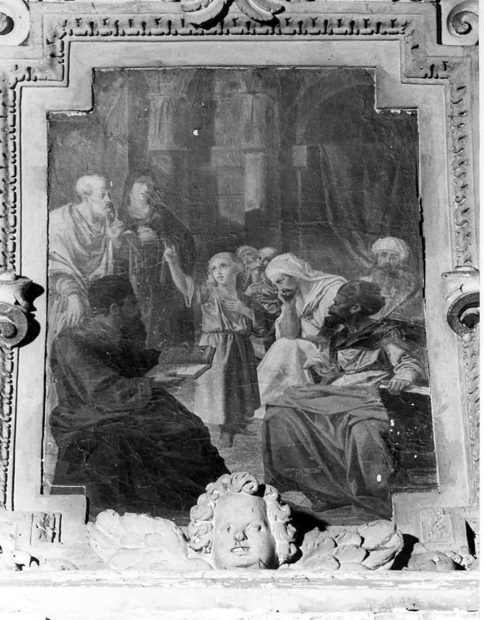 disputa di Gesù con i dottori nel tempio (dipinto, elemento d'insieme) di Turri Mosè (sec. XIX)