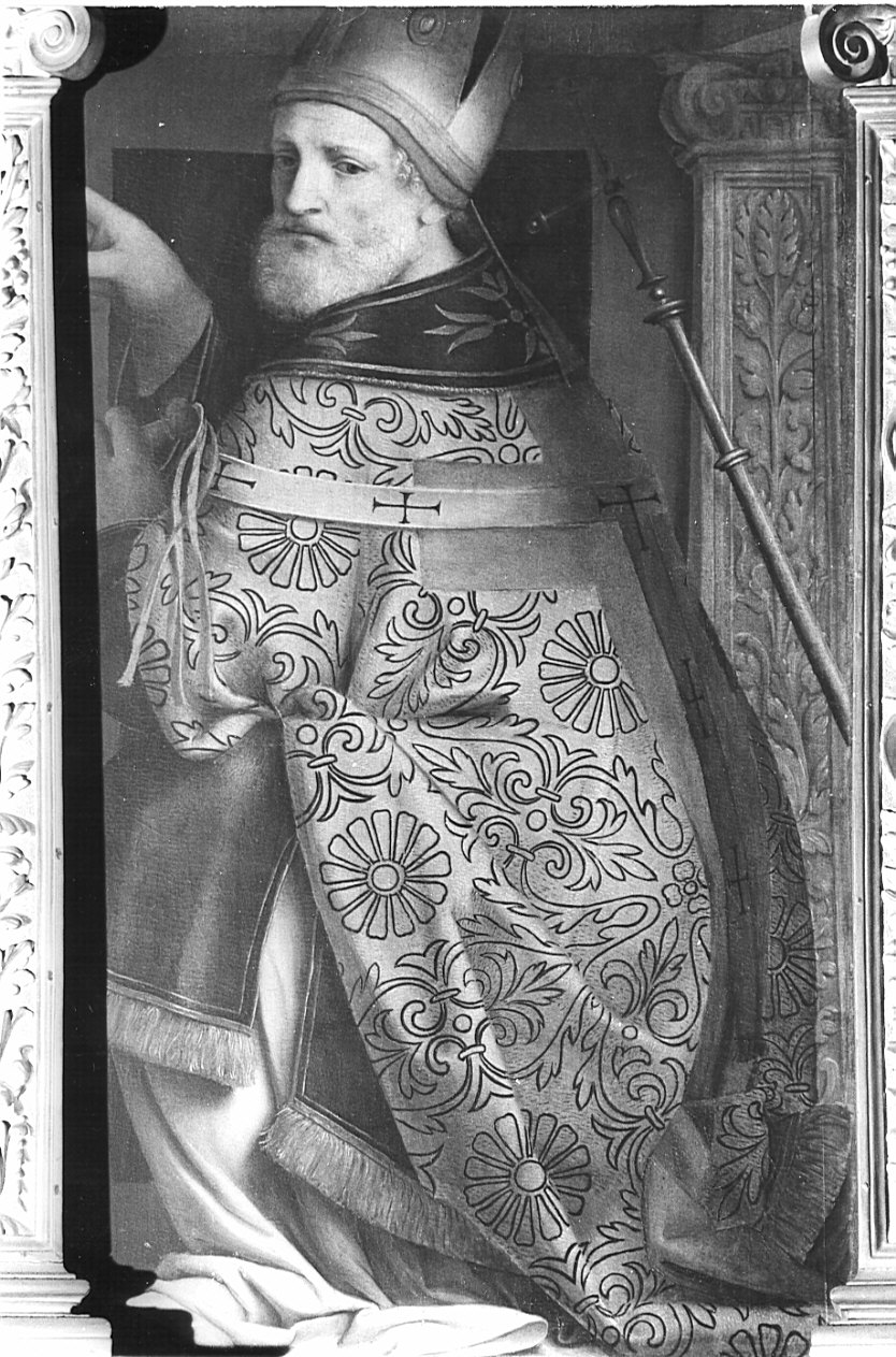 Sant'Ambrogio (dipinto, elemento d'insieme) di Luini Bernardino (sec. XVI)