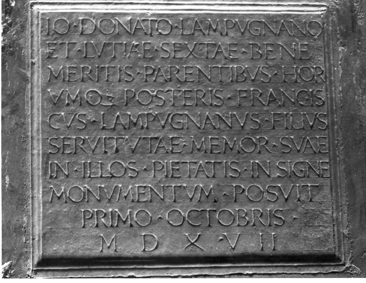 lapide, opera isolata - bottega lombarda (sec. XVII)
