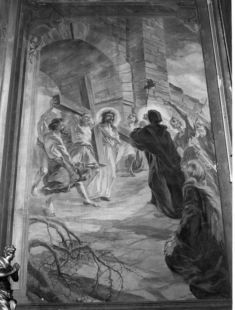 Cristo incontra la Madonna sulla via del Calvario (dipinto, elemento d'insieme) di Fumagalli Eliseo (sec. XX)