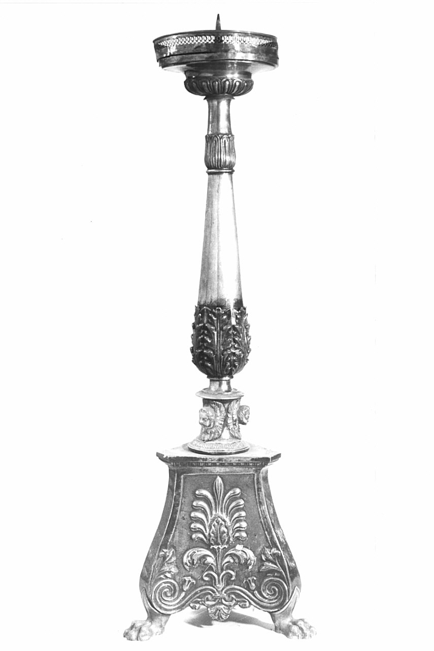 candeliere d'altare, serie - bottega lombarda (inizio sec. XIX)