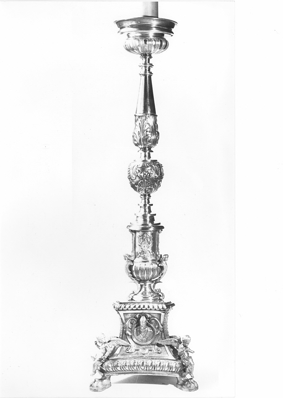 candeliere d'altare, serie - bottega lombarda (sec. XIX)
